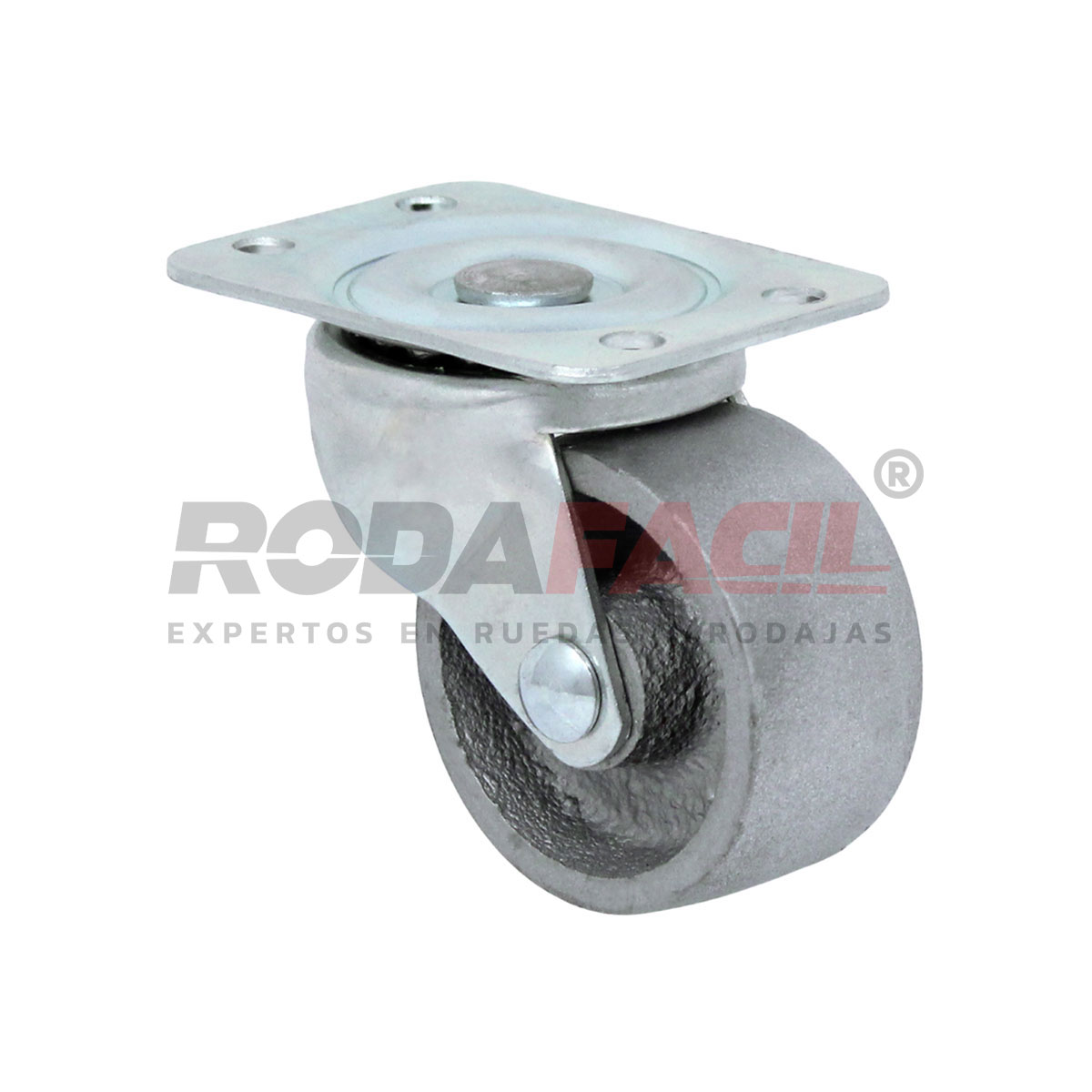 Rodaja giratoria de 2", rueda de fierro servicio ligero