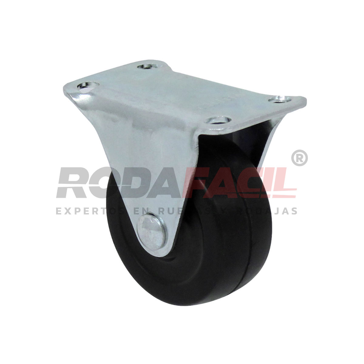 Rodaja fija de 2", rueda de hule duro servicio ligero