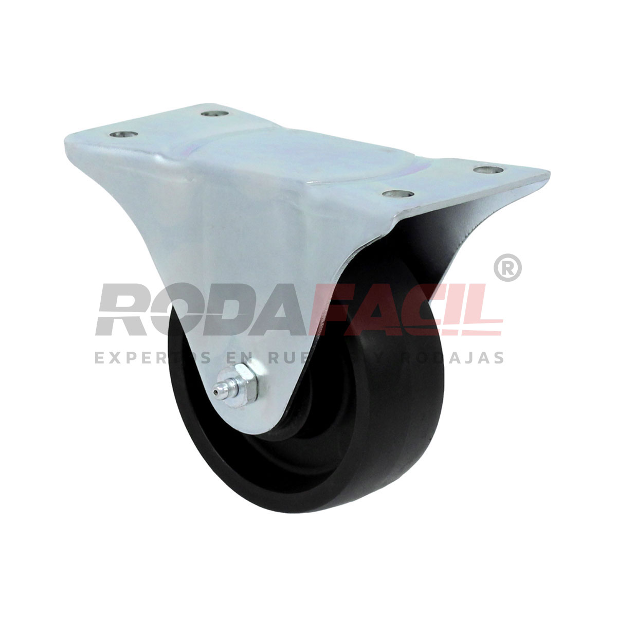 Rodaja fija de 4", rueda de plástico servicio ligero.