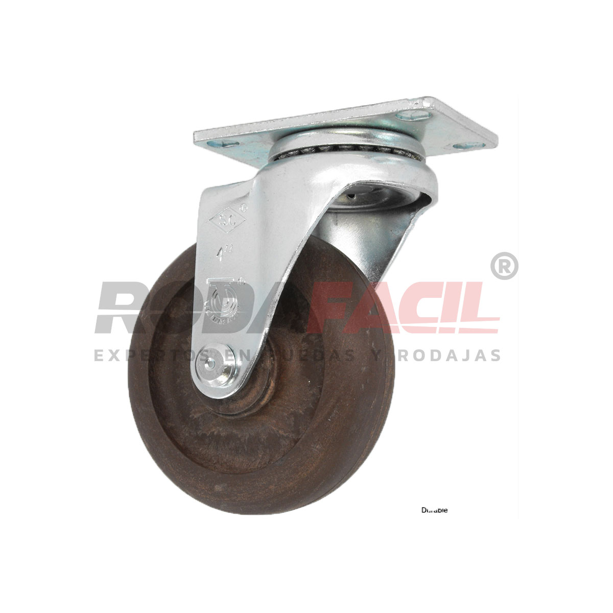 Rodaja giratoria de 4", rueda brimstone servicio medio ligero