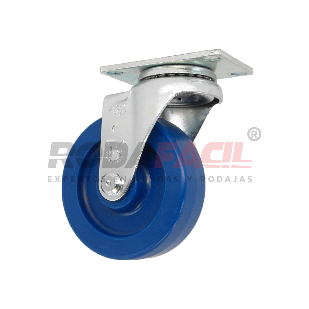 Rodaja giratoria de 4", rueda de poliuretano, servicio medio ligero